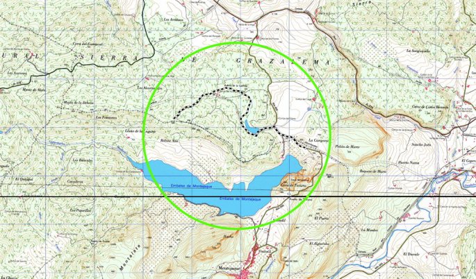 Recorrido sobre mapa de escala 1:25000