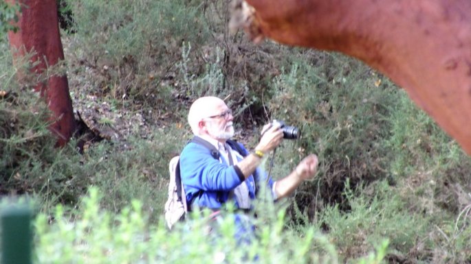 Andrés, captando la magia de este bosque con su cámara.