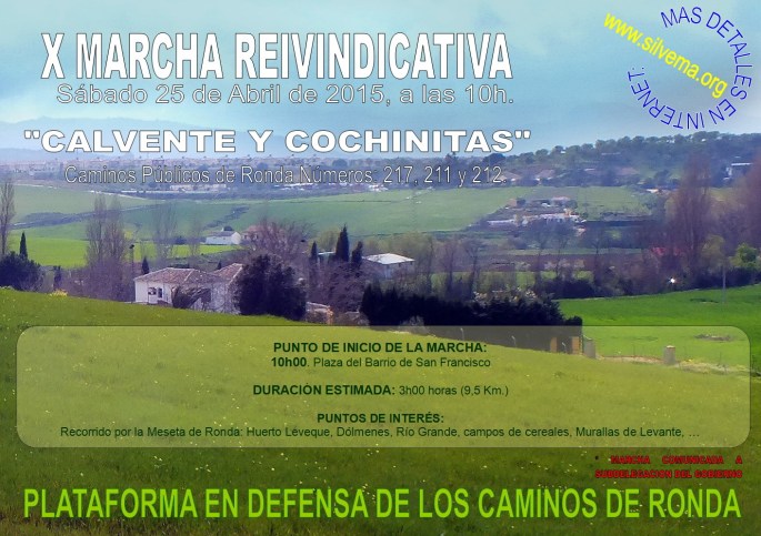 Cartel MARCHA X, 25ABR2015, Calvente y Cochinitas