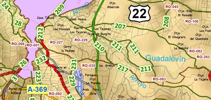 Marcha 20150425 Fragmento Mapa Ordenanza Caminos Ronda
